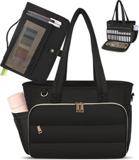 Large Bible Bag with Cover Case for Women, Church Bag with Shoulder Strap, Tote