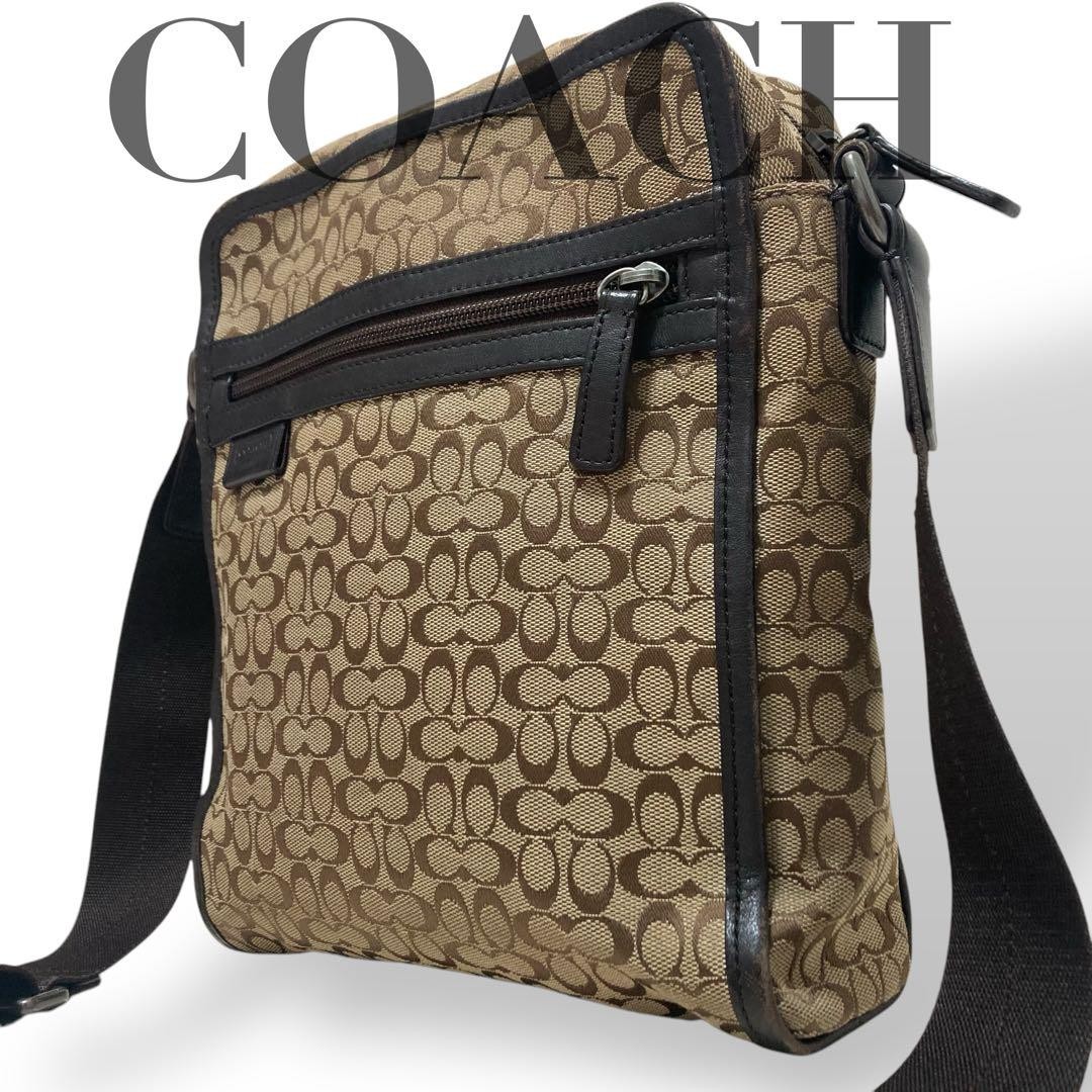 Coach Signature Leather & Canvas Shoulder Bag - Excellent Condition