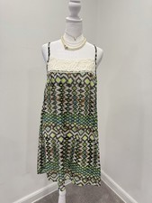 Multi-coloured lace trim cami dress with adjustable straps NWOT