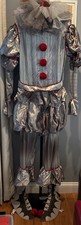 Pennywise IT Adult Standard 44 Halloween One Piece Costume Jumpsuit Derry Tulle