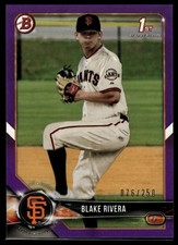 2018 Bowman Draft #BD-80 Blake Rivera Purple #/250