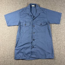 Vintage 1980 US Navy Utility Shirt Mens Medium Blue Short Sleeve Selma Apparel