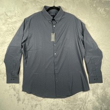 Mizzen Main Shirt Mens XL Blue Leeward Classic Stretch Dress Polka Dot 1WS-0315