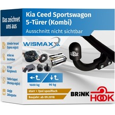 ANHÄNGERKUPPLUNG für Kia Ceed Sportswagon 18-20 starr HOOK +7pol E-Satz BRINK