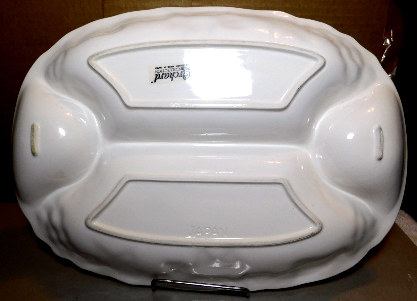 Himark~Orchard Collection White Four Section Oval Serving Platter Fruit Motif