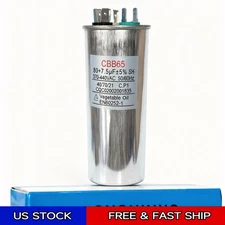 80+7.5 uF Capacitor Round Dual Run 80 + 7.5 uf mfd 370/440 Volts for HVAC Motors