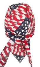 All American USA Flag Star Stripes Skull Cap Patriotic Bandana Head Wrap