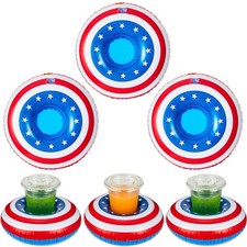 6 Pack Patriotic Pool Drink Holders Inflatabl...
