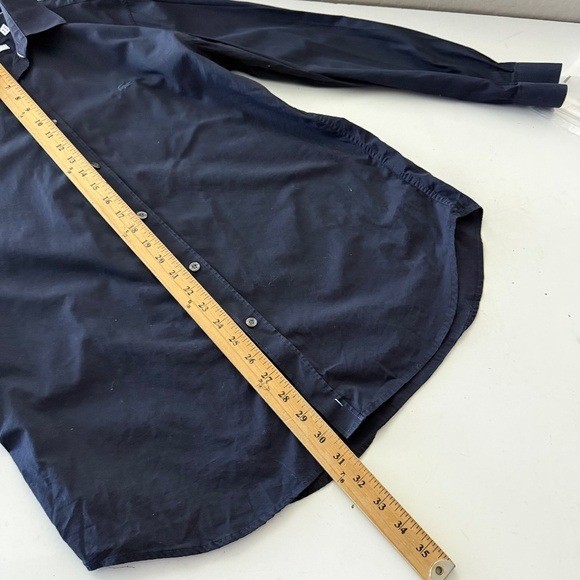LACOSTE Authentic Solid Midnight Blue Casual Butt… - image 7