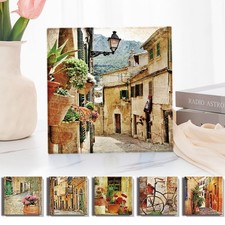 Canvas Wall Art Pictures For Living Room Vintage European Alley Scenes 20x20cm