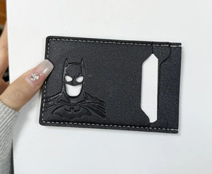 Porte-cartes en cuir personnalisé Superhero Porte-mask en cuir ID Portefeuille
