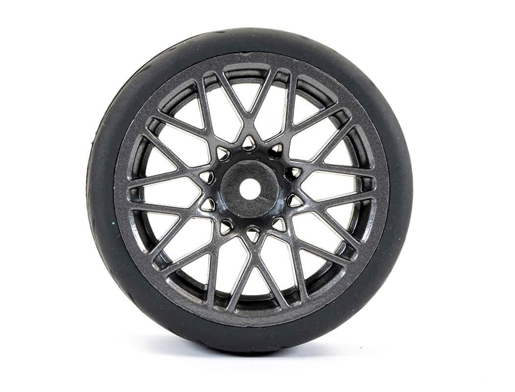 Fastrax 0089GM 1/10 Street Tread Tyres on Star Spoke GUN METAL Wheels x 4