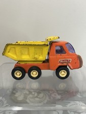 Buddy L Dump Truck Vintage Japan Pressed Steel Orange 5 Inch