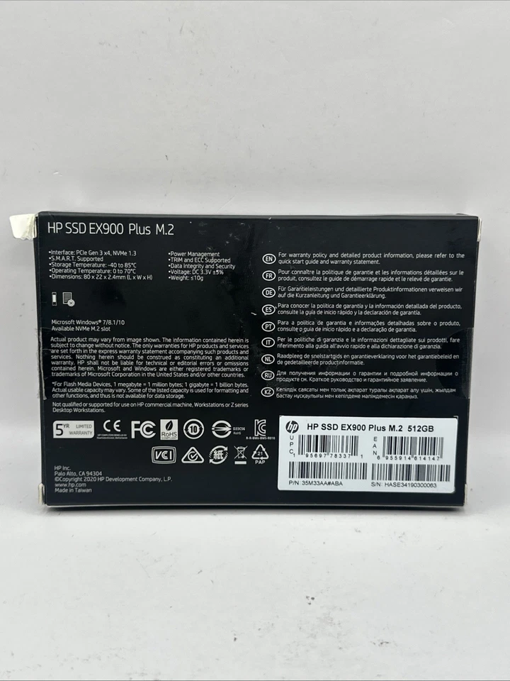 HP EX900 Plus 512GB M.2 2280 PCIe Gen 3 x4 Internal SSD Solid State Drive - Image 2 of 4