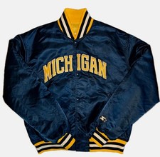 Michigan Wolverines Jacket XL Starter VTG NCAA Basketball Football Big Ten EUC
