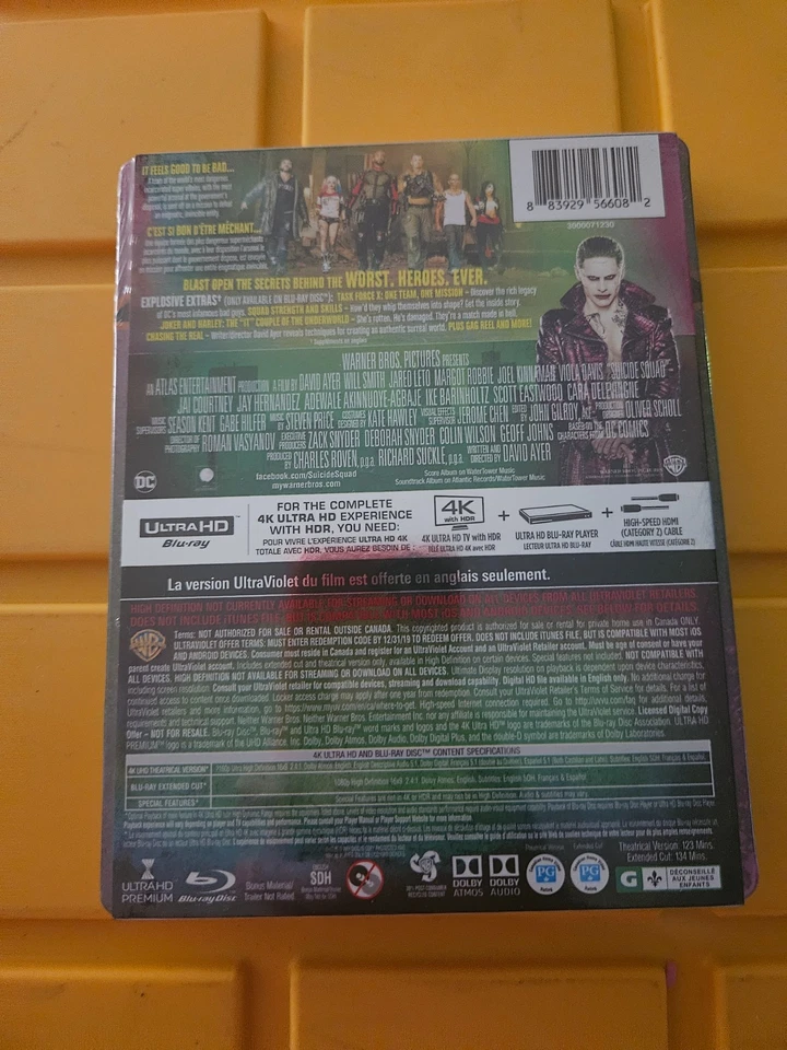 Rare Suicide Squad 4K Blu-ray Steelbook – Best Buy Exclusive! NEW SEALED! Foto 2 de 4