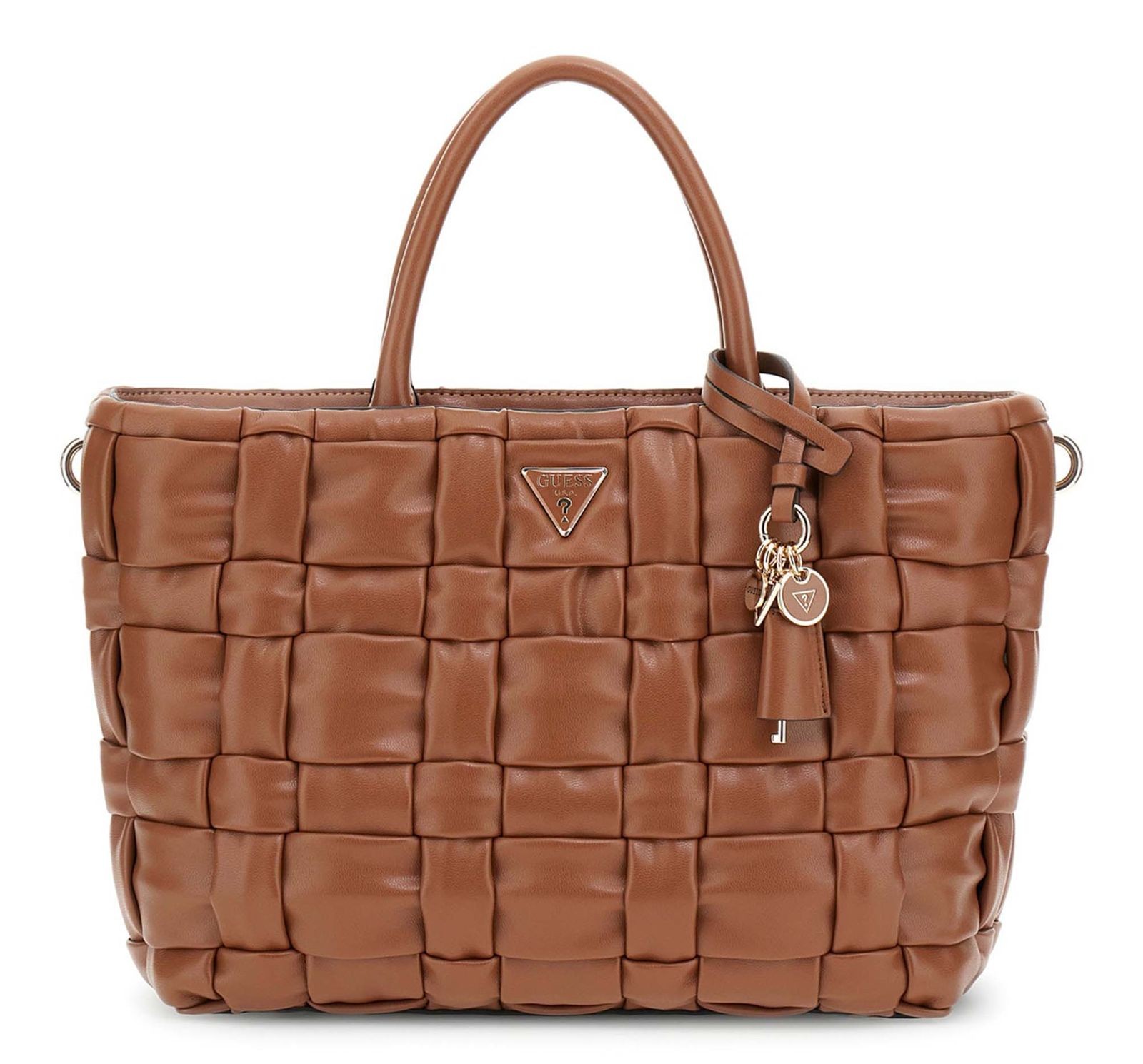 GUESS handbag Marion Satchel Cognac
