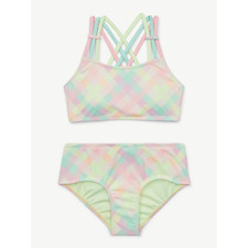 Justice Girls 2 piece Plaid Bikini Swimsuit Many sizes New