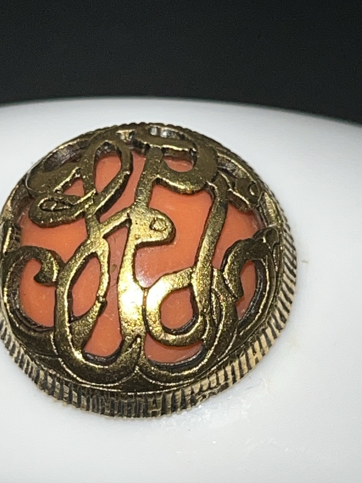 John Wind White Lucite Hinged Bangle Bracelet Gol… - image 3