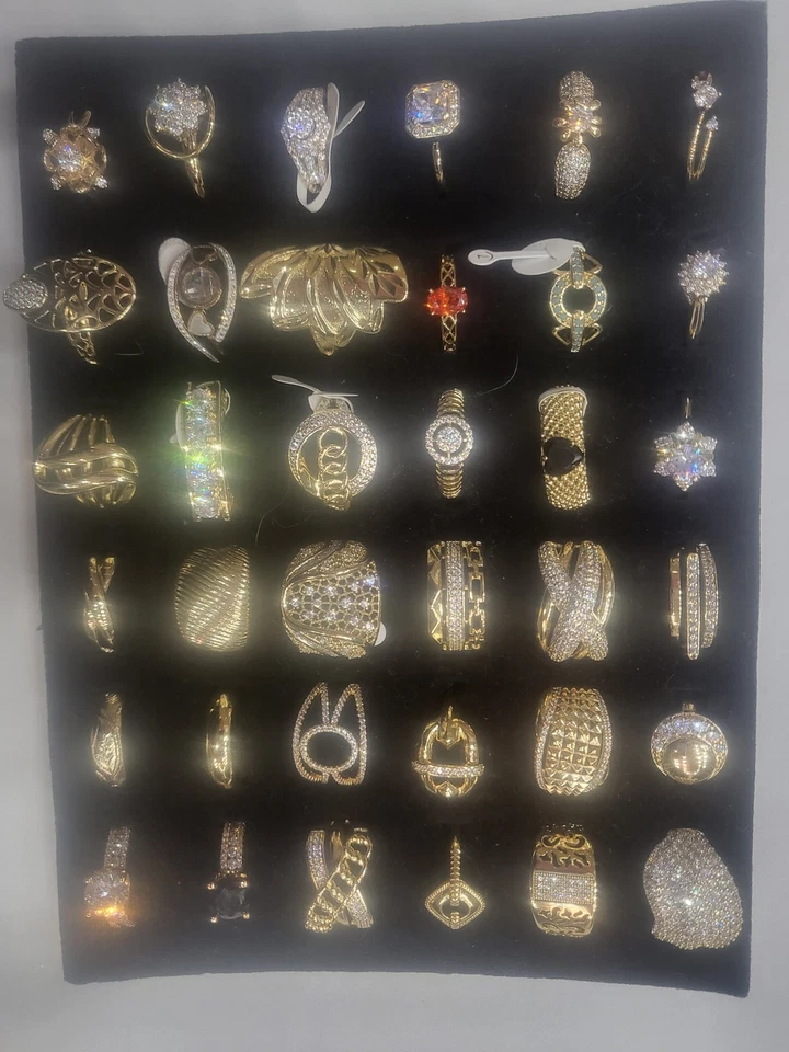 Lote 36 Anillos Surtidos ORO LAMINADO 14K tamaños mixtos Foto 2 de 3