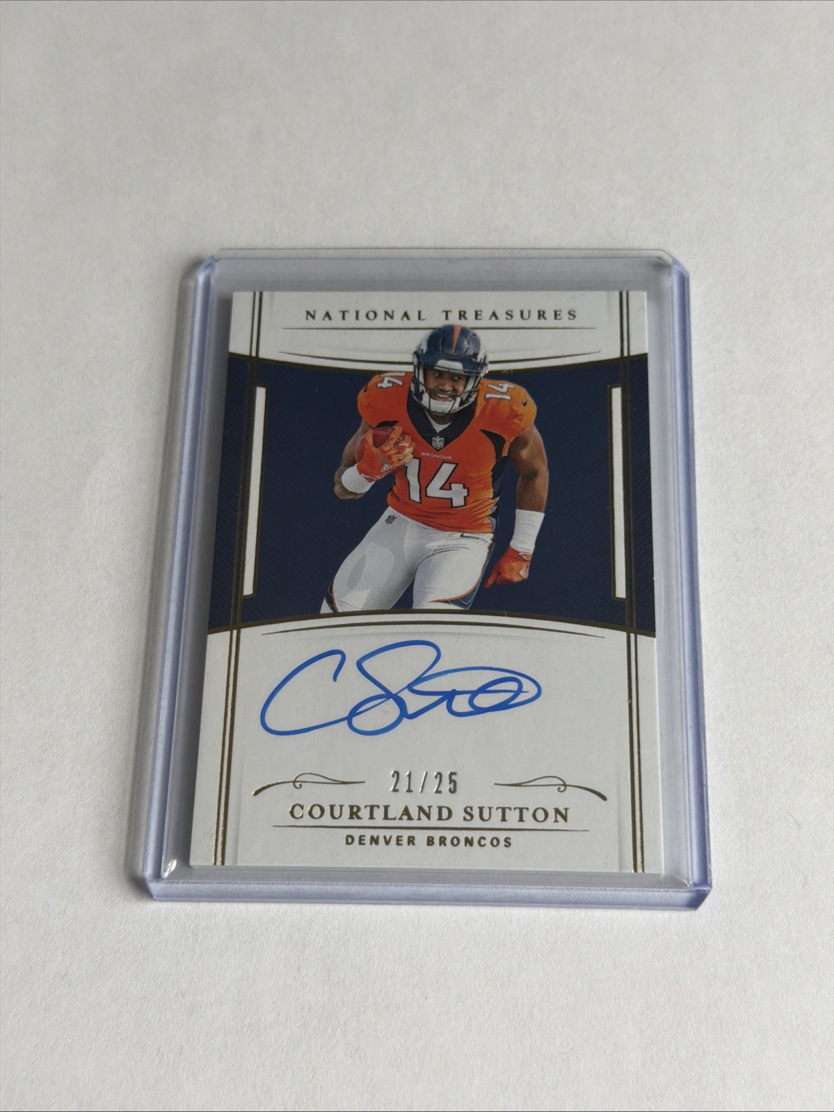 Courtland Sutton Panini National Treasures #186 Autograph Gold