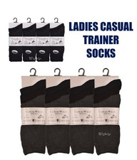 New Ladies 12 Pairs Cotton Rich Casual Comfort Trainer Socks Assorted UK 4-6.5
