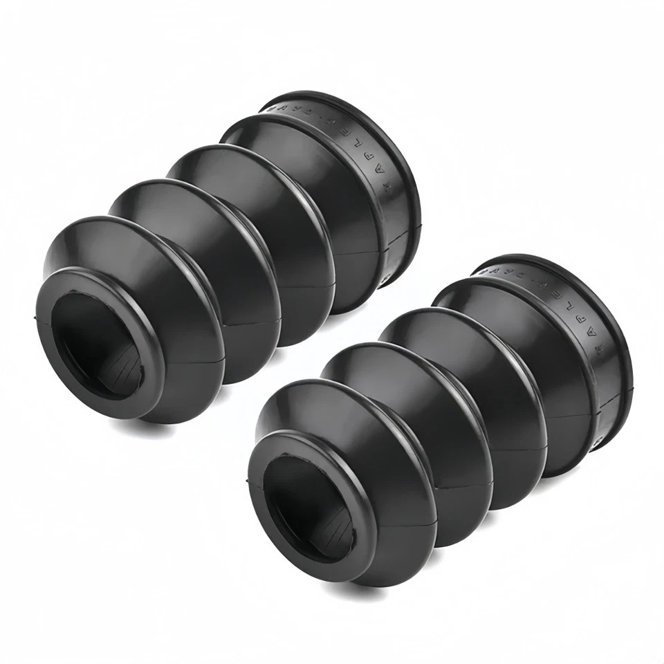 Black Rubber Front Fork Cover Dust Gaiters Boots For Harley Sportster Dyna - Image 2 of 4