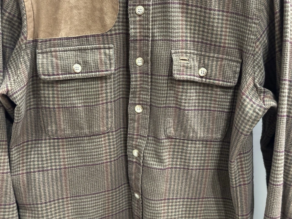 Polo Ralph Lauren Para Hombre Camisa Tirador Parche Cuero Cuadros M Manga Larga Foto 4 de 4