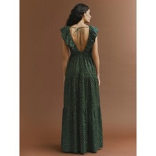 Reformation Fairfield Green Floral Maxi Dress in Coriander Size 2