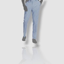  135 Alfani Men's Blue Solid Slim-Fit Stretch Suit Dress Pants Size 32W 32L