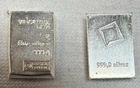 Valcambi 2 1 Gram Silver Bars - NEW Au .999 Pure Silver Bar 2 gram total