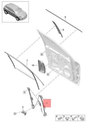 Genuine PORSCHE Macan Window Regulator Without Motor Left 95B837461B eBay