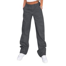 Cargo Pants for Women High Waisted Casual Pants Baggy Stretchy Wide Leg Y2K S...