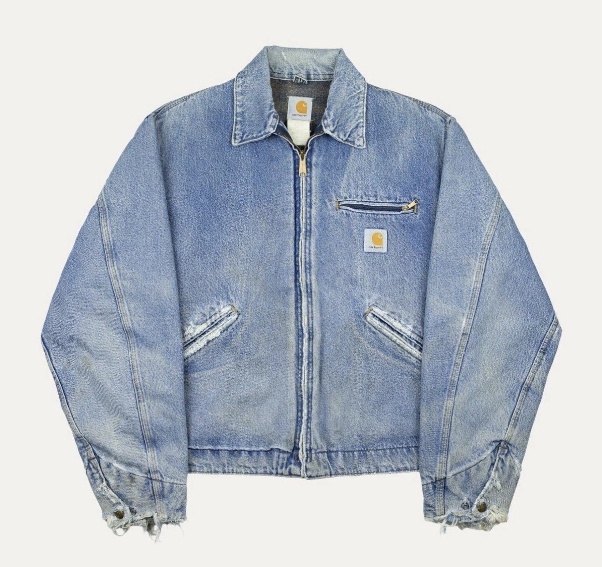 Carhartt j110 DST Denim Detroit jacket Workwear RARE JAPAN | eBay