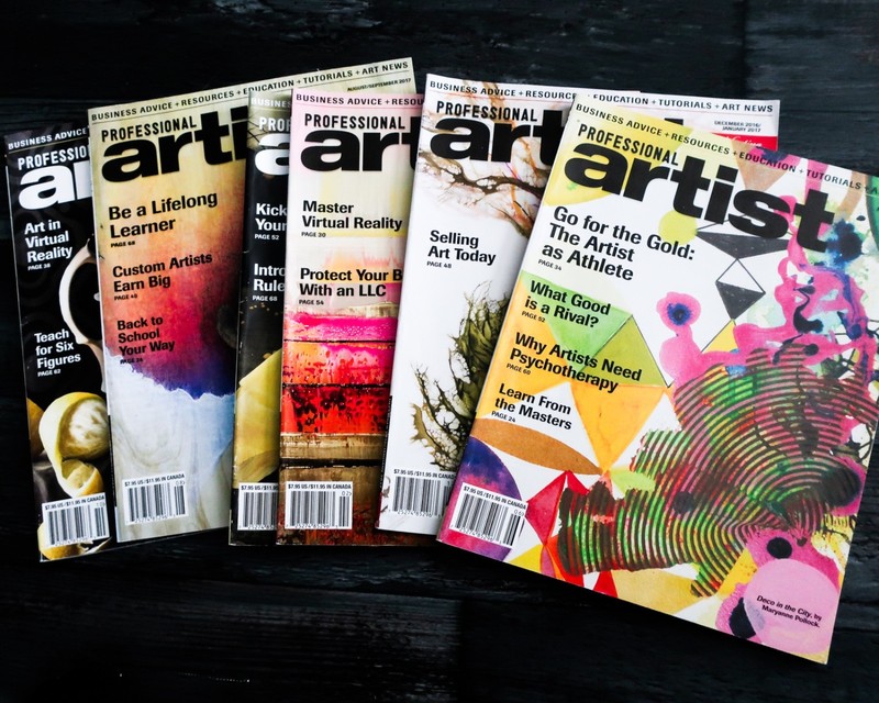 BACK ISSUES Professional Artist Magazine - Lot of 6 from 2017 Great Condition!