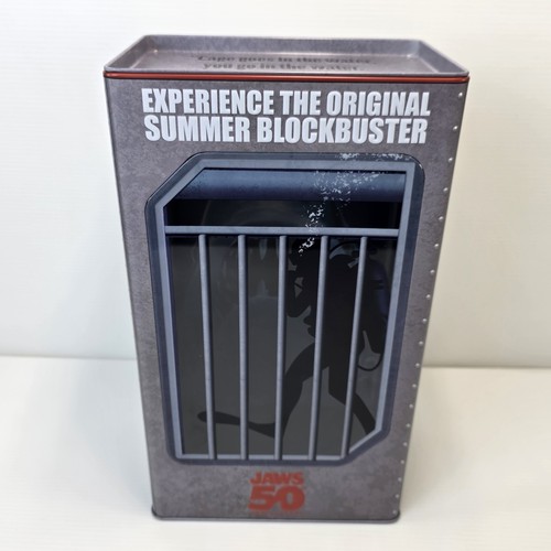 JAWS 50th Anniversary Cinemark Exclusive Popcorn Bucket (shark cage) & Cup - Picture 2 of 13