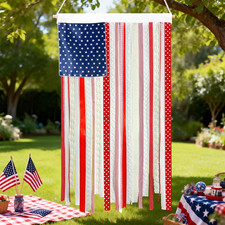 4Th of July Decorations, 4 X 2.4 Ft Memorial Day American Flag Banner, Vintage I