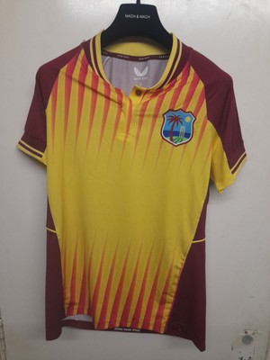 Castore West Indies Herren T20 Cricket Trikot Polo Performance Shirt Größe Medium