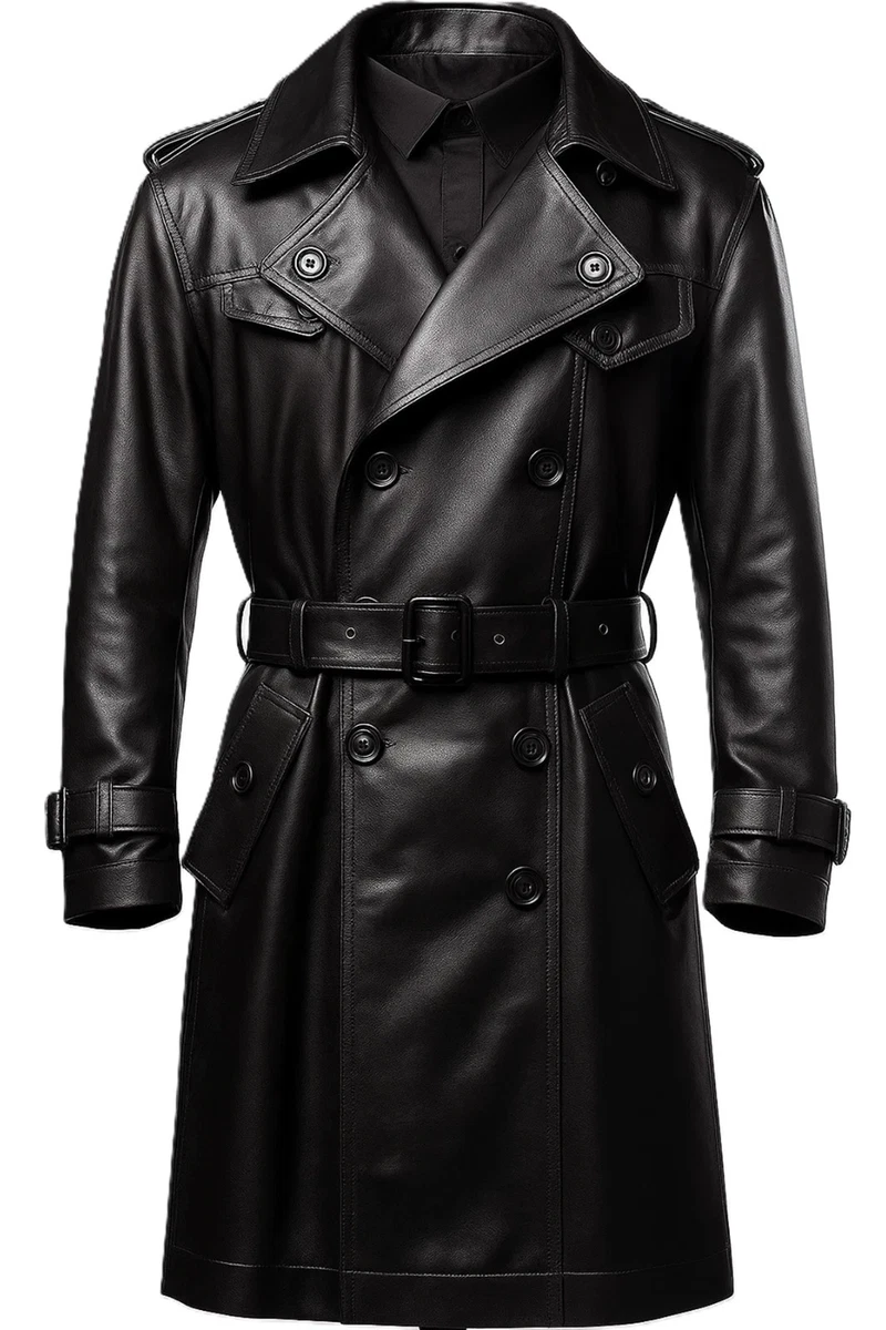 Vintage Long Leather Coat in Men's Coats & Jackets for sale | eBay