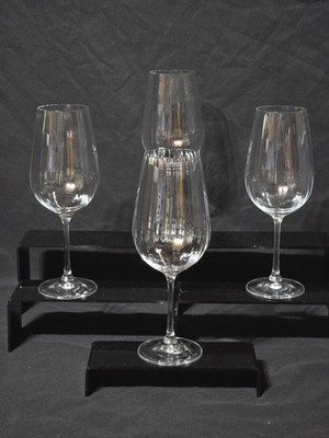 Rona Favourite Optical Crystal Bordeaux Wine Glasses 9.75  Set of 4