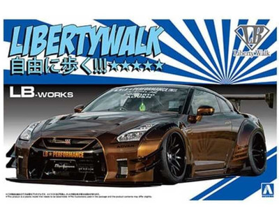Aoshima 1/24 NISSAN GT-R Liberty Walk LB Works R35 SKYLINE Plastic Model Kit
