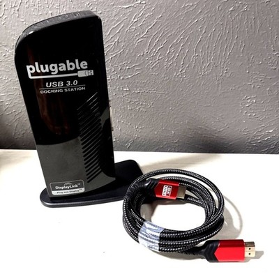 Plugable UD-3900 USB 3.0 Universal Laptop Docking Station Untested/No Power Cord