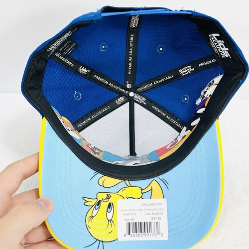 Tweety Bird Looney Tunes A-Frame 2-Tone Hat Cap Snapback Adjustable Blue - Picture 6 of 6