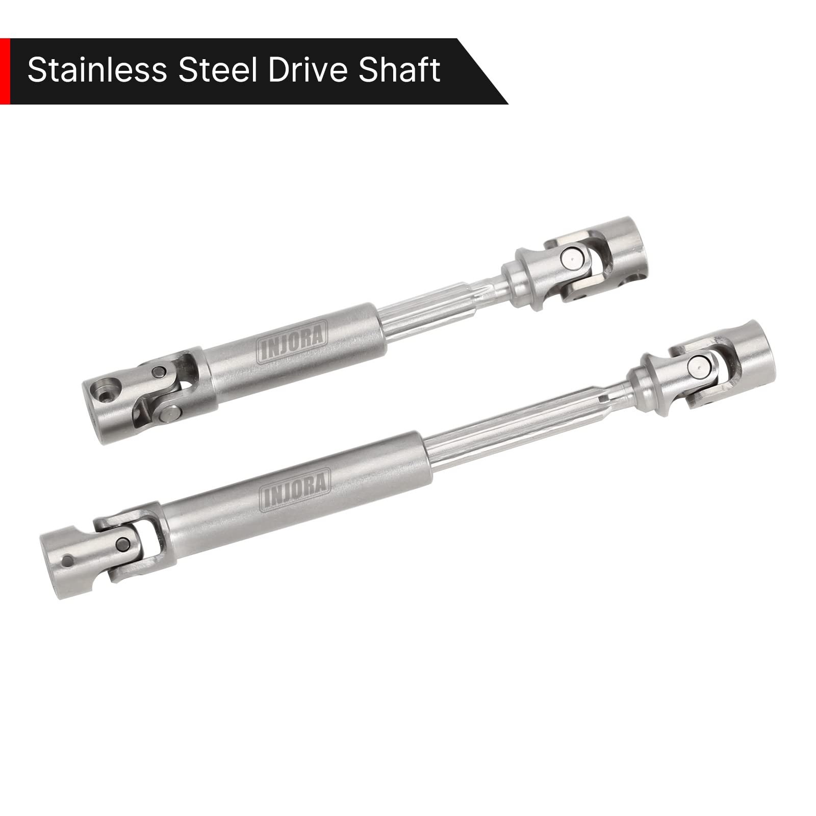 INJORA Drive Shaft D-Shaped Hole Stainless Steel Center Drive Shaft for Axial...
