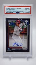 2024 Bowman Chrome Eduardo Tait Prospects Auto Black /10 PSA 10 Phillies 