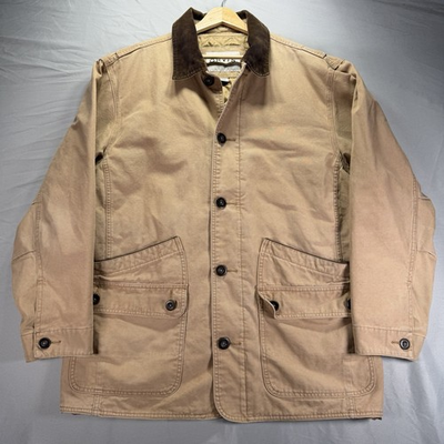 #ad #ad Orvis Barn Chore Coat Mens Large Jacket Corduroy Collar Quilt Lined Field Coat $59.88