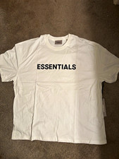 ESSENTIALS Fear of God Men  s White Logo Graphic Crew Neck T-Shirt 2XL NWT