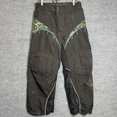 Elevation NX Dirt Bike Motocross Pants Black Green Yellow Padded Large