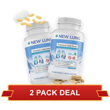 2-Pack New Lung Premium Lung Cleanse Supplement - Respiratory Support with Mulle