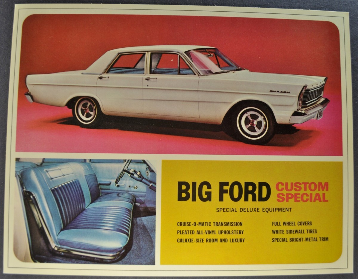 1965 Ford Sale Large Card Custom Special Sedan Excellent Original